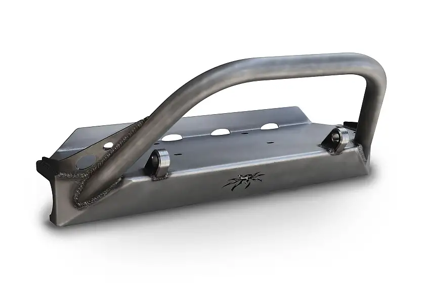 Poison Spyder (Bare Steel) BFH Front Bumper With Brawler Bar & 2 Shackle Tabs For 1987-95 Jeep Wrangler YJ Models 13-16-020-DB