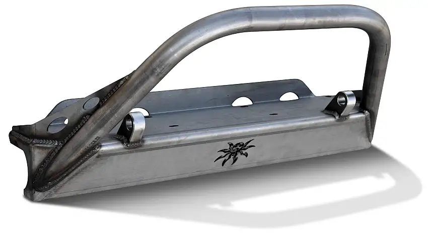 Poison Spyder BFH Front Bumper With Brawler Bar & 2 Shackle Tabs For 1997-06 Jeep Wrangler TJ & TLJ Unlimited Models (Bare Steel) 14-16-020-DB