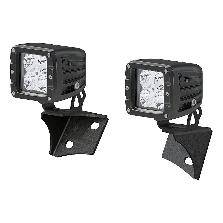 ARIES 1501304 LED Lights for Jeep Wrangler JK, Windshield Brackets, 2-Inch, 2,200-Lumen Spot Beams