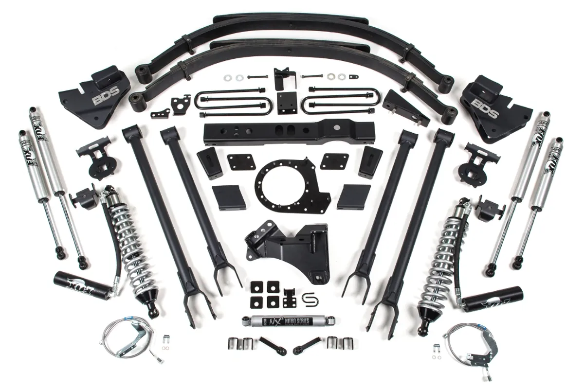 2017-2019 Ford F250 & F350 4WD 6.7L BDS 8 inch 4-Link Coilover Lift Kit (FOX 2.0) | 1541F