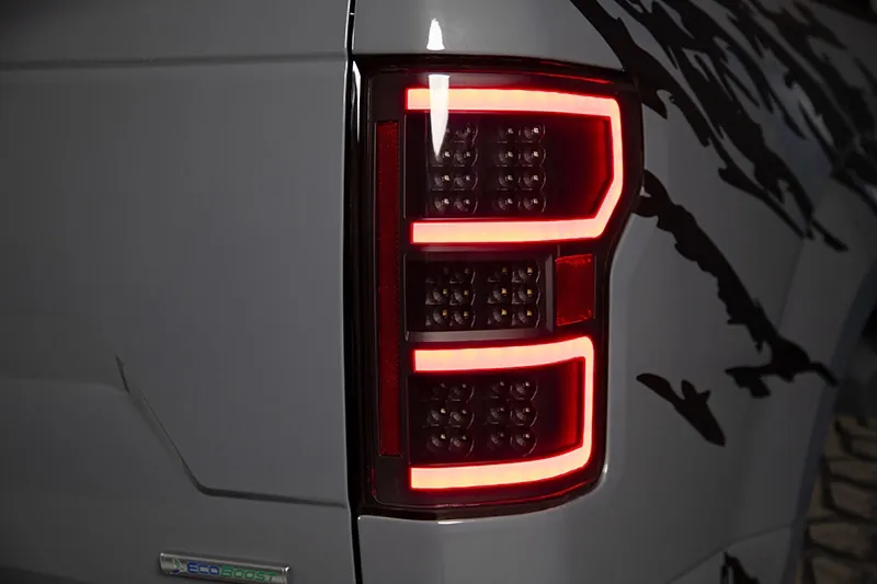 2018-2020 Ford F150 ANZO DRL Outline LED Taillights (Black Housings) | 321338