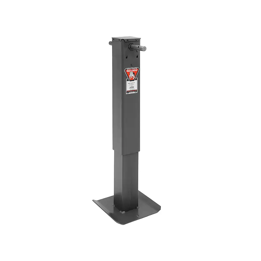 Bulldog HD Square Trailer Jack, 12,000 lbs. Support Capacity, Side Wind, 12-1/2 in. Travel, No Handle BD182500