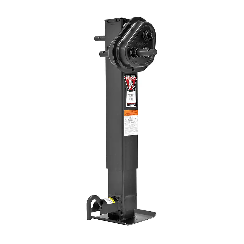 Bulldog Two-Speed Square Trailer Jack, 12,000 lbs. Lift Capacity, Side Wind, 12-1/2 in. Travel BD183903