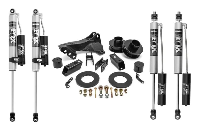 2017-2024 Ford F250 & F350 4WD ReadyLift 2.5in Leveling Kit with FOX 2.0 Performance Series Remote Reservoir Shocks | 1719RDYFOX2