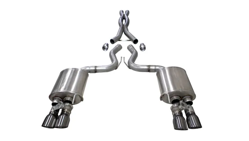 2018-2023 Ford Mustang GT Corsa 3 inch Dual-Exit Cat-Back Exhaust System (Gunmetal Tips) | 21001GNM