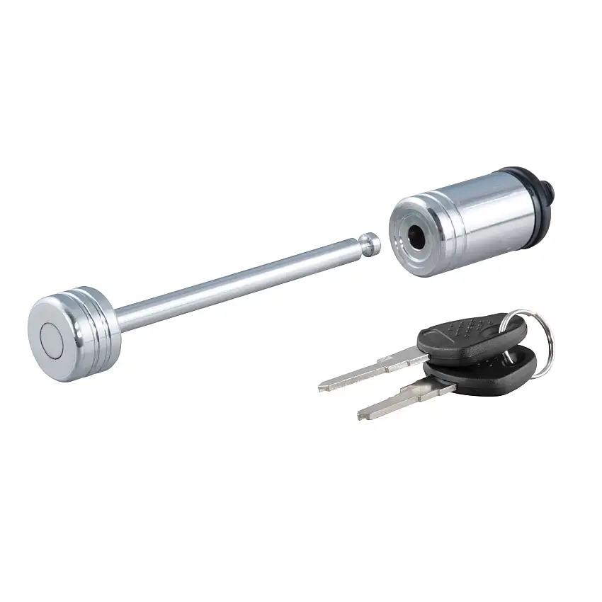 CURT Coupler Lock (1/4" Pin, 3-3/8" Latch Span, Barbell, Chrome) Trailer Hitch Lock