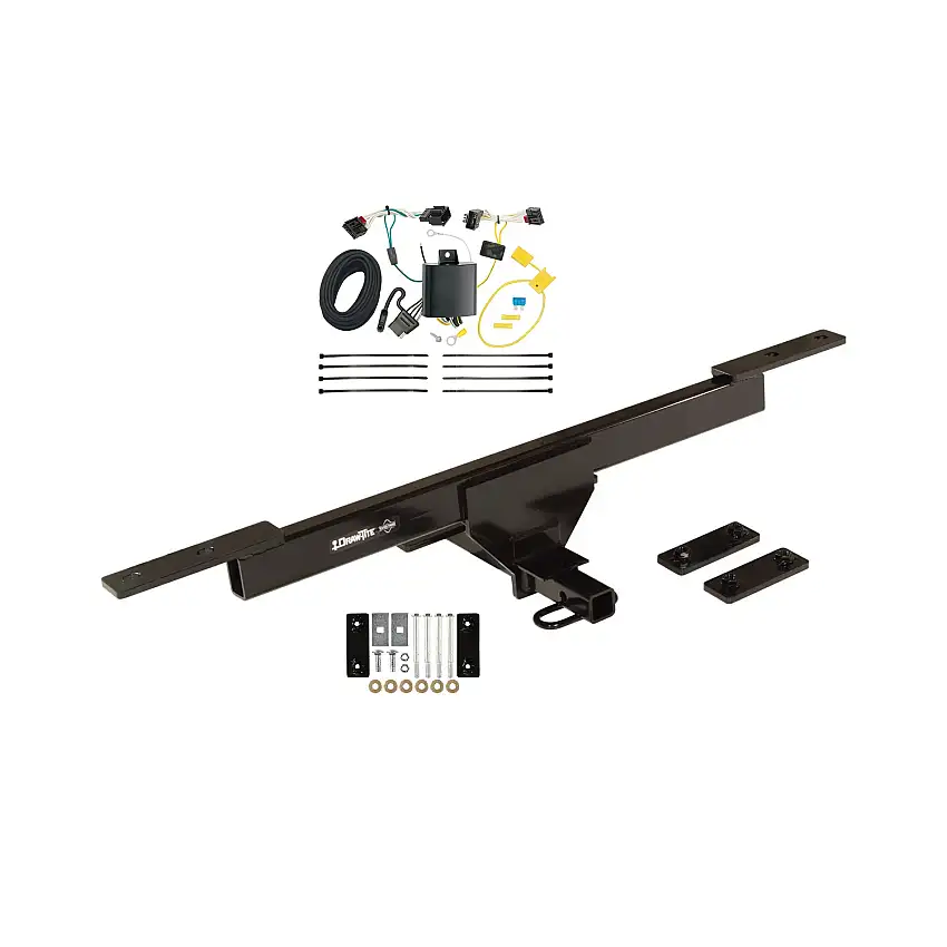 2017-2019 Volkswagen Passat Draw-tite Class 1 Trailer Hitch, 1-1/4 Inch Square Receiver Bundle w/ Plug-n-Play T-One Wiring Harness