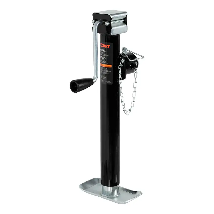 CURT Pipe-Mount Swivel Trailer Jack with Side Handle (5,000 lbs, 15" Travel) 25005