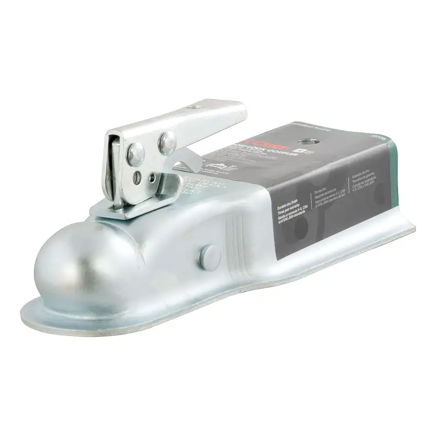 CURT 3,500 lbs 2" Straight-Tongue Coupler with Posi-Lock (3" Channel) Zinc Trailer Hitch Coupler