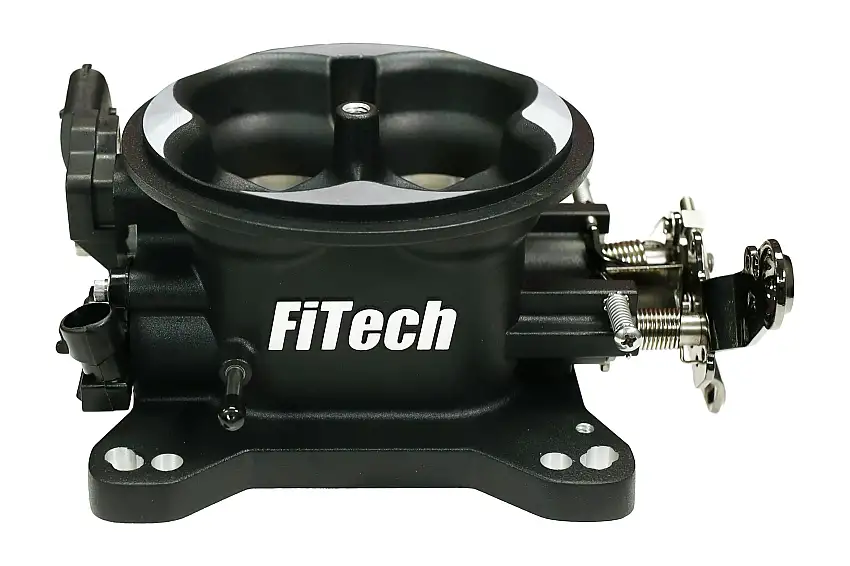 FiTech 30034 Universal 4150 4BBL Throttle Body, Black finish, TMAP Sensor