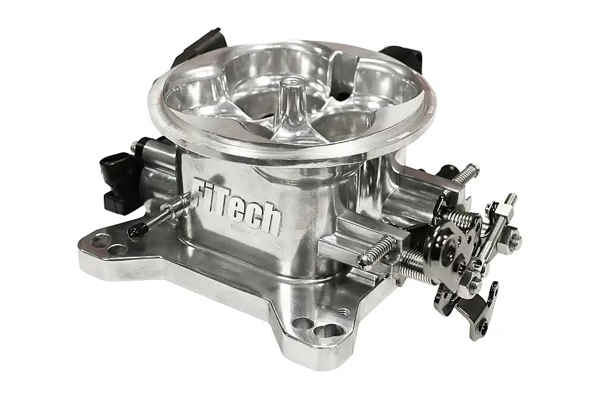 FiTech 30035 Universal 4150 4BBL Throttle Body, Brilliant finish, TMAP sensor