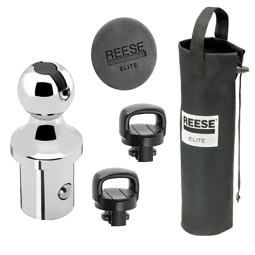 Reese Elite Series Gooseneck Hitch Head Accessory, Kit, Gooseneck Hitch Ball, Storage Bag, Safety Chains