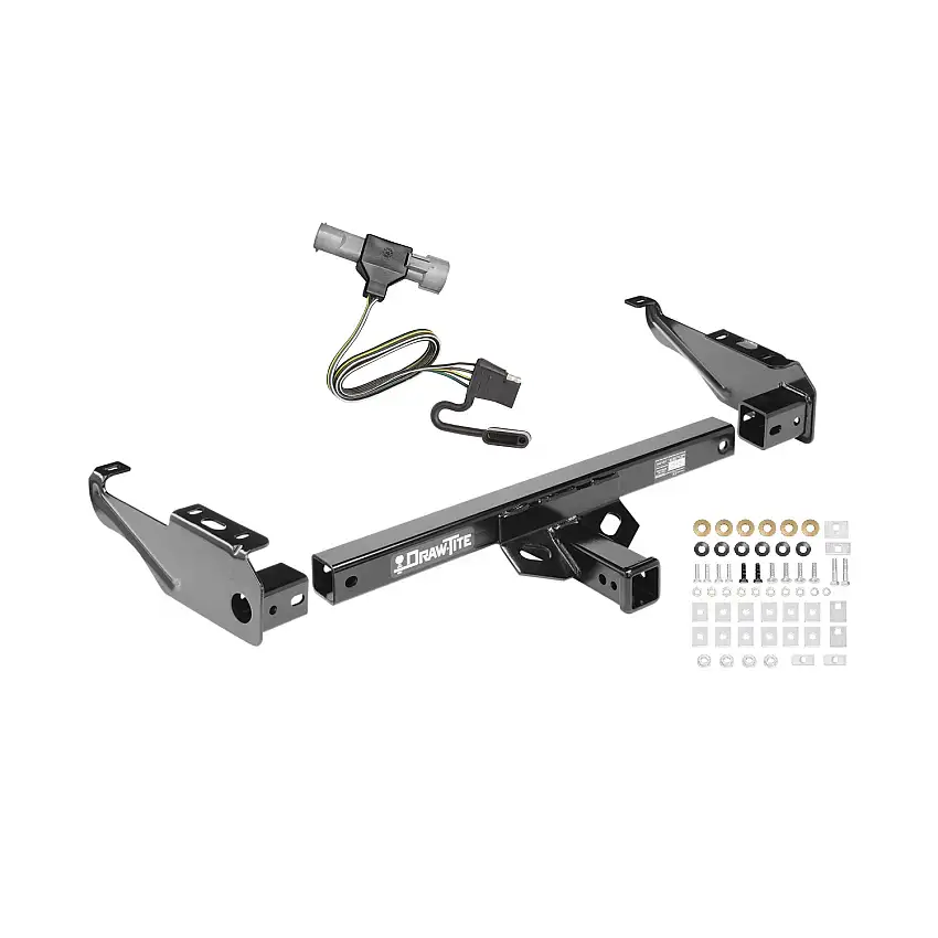 1987-1993 Ford F-350 Draw-tite Class 4 Multi-Fit Trailer Hitch, 2 Inch Square Receiver Bundle w/ Plug-n-Play T-One Wiring Harness