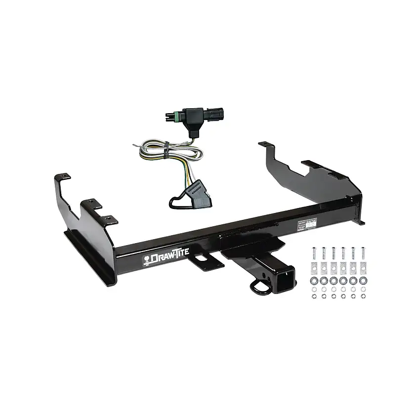 1985-1986 GMC C2500 w/8' Bed Draw-tite Class 4 Trailer Hitch, 2 Inch Square Receiver Bundle w/ Plug-n-Play T-One Wiring Harness