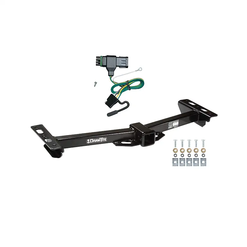 1988-2000 GMC K3500 w/Aftermarket Roll Pan Draw-tite Class 3 Trailer Hitch, 2 Inch Square Receiver Bundle w/ Plug-n-Play T-One Wiring Harness