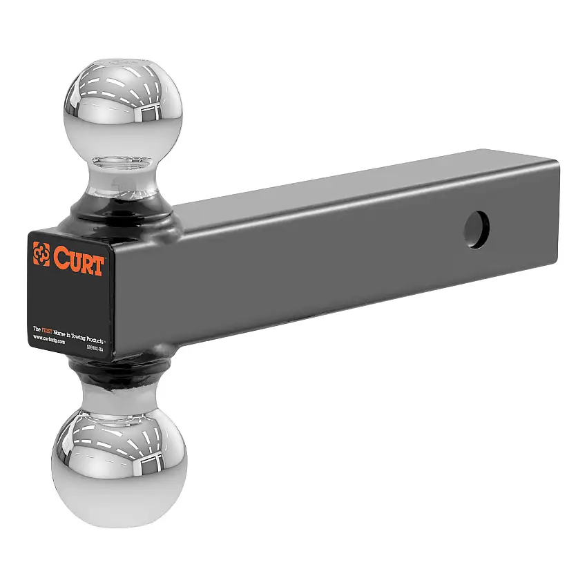 CURT Multi-Ball Mount (2" Hollow Shank, 2" & 2-5/16" Chrome Balls) Trailer Hitch Ball Mount