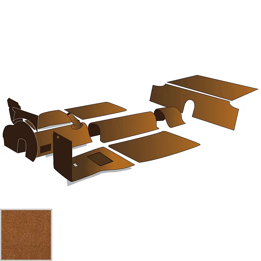 CARPET SET, Honey Tan, w/heel mat