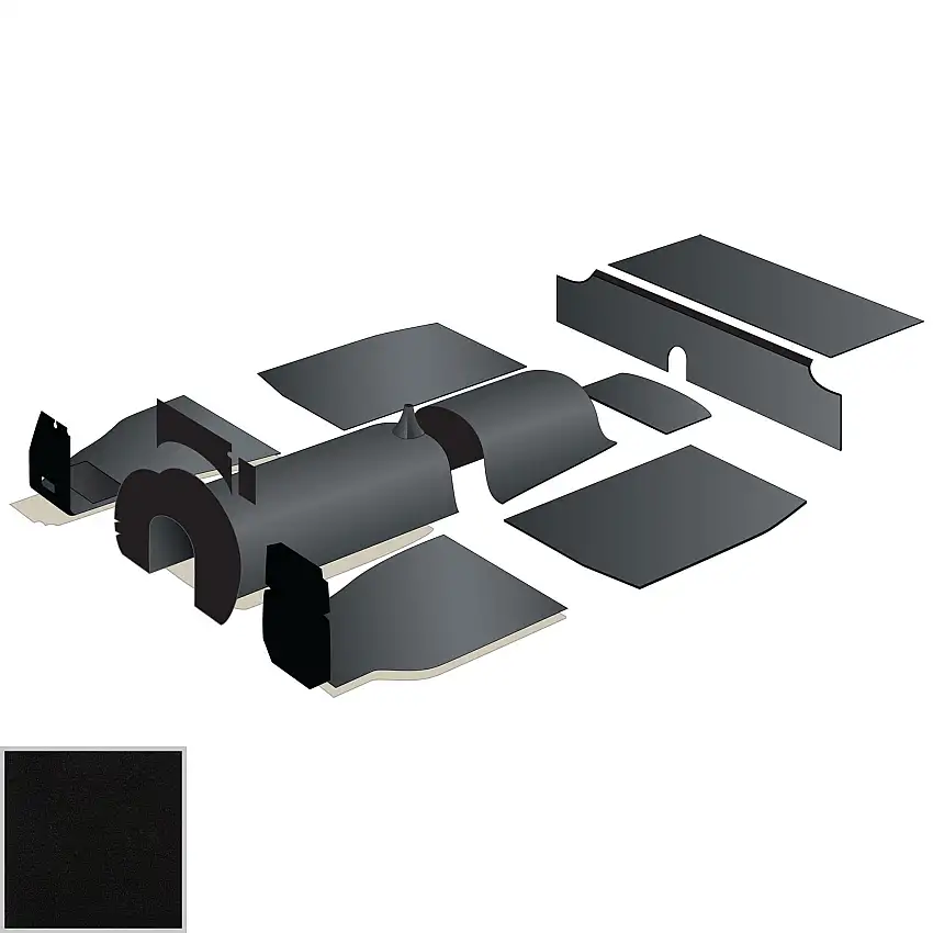 CARPET SET, Black, w/ heel mat 454-468
