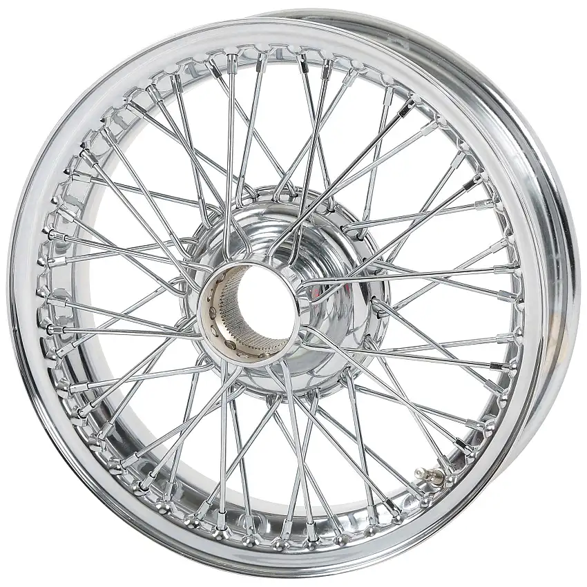 Wire Wheel, Chrome, 15"x4", 48 Spoke, Tubeless