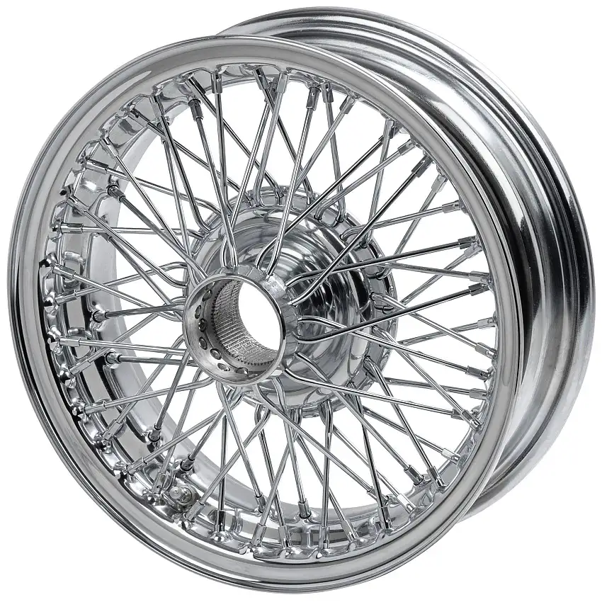 Wire Wheel, Chrome, 15" x 5", 72 Spoke, Tubeless