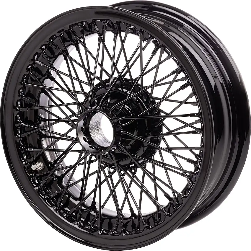 Wire Wheel, Black painted, 15"x5", 72 Spoke