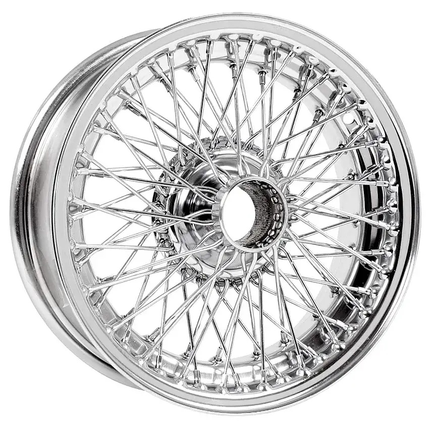 Set of 4 Wire Wheel, Chrome, 15"x5.5", 72 Spoke, Heavy Duty, Tubeless Type, BJ7 from 24367, BJ8