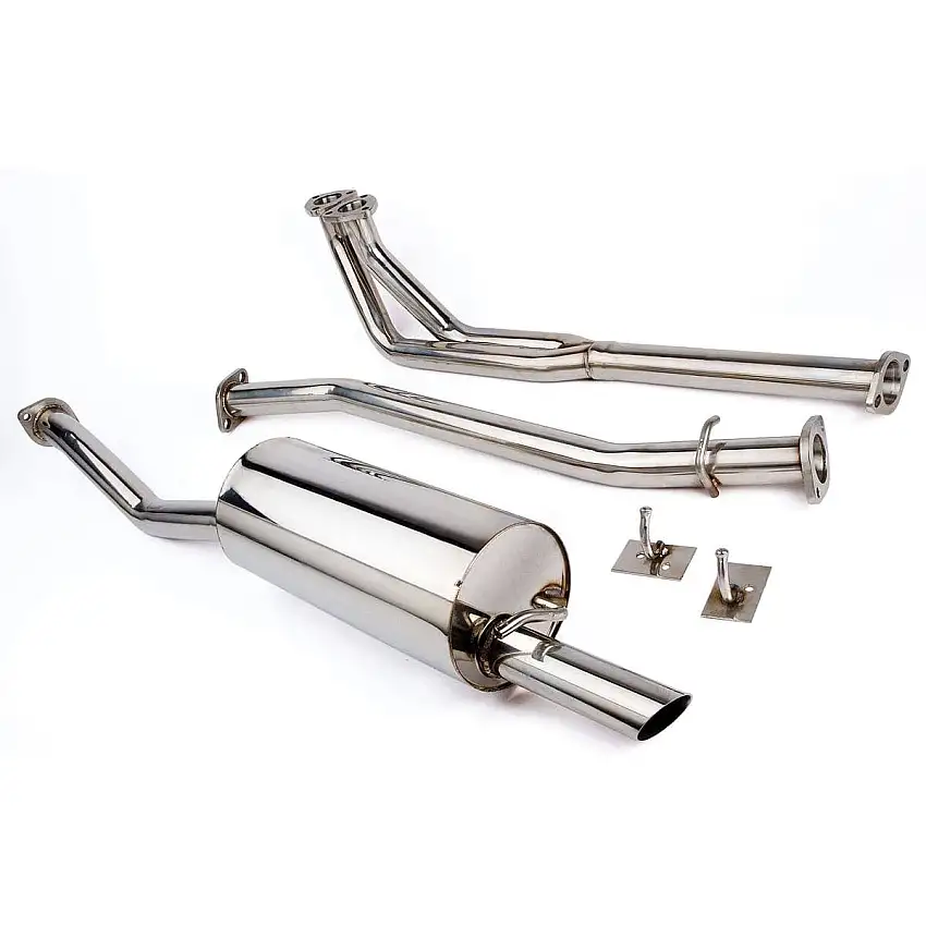 EXHAUST SYSTEM, w/ downpipe, polished stainless