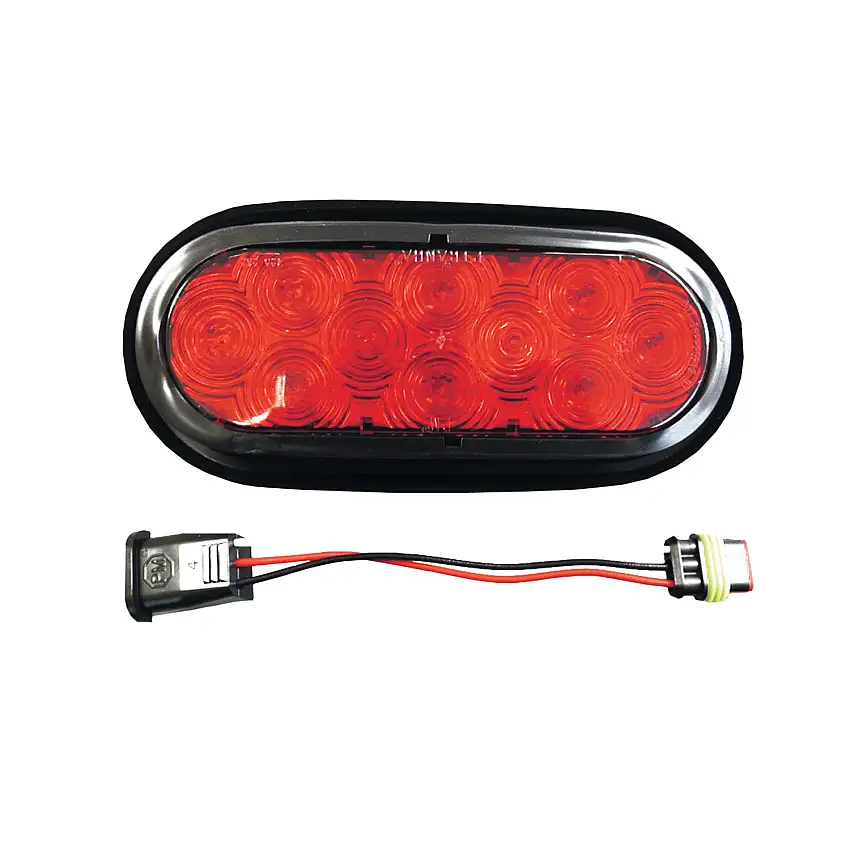 Bargman 6" Oval LED Tail Lamp w/Grommet and Plug, Horizontal Mount