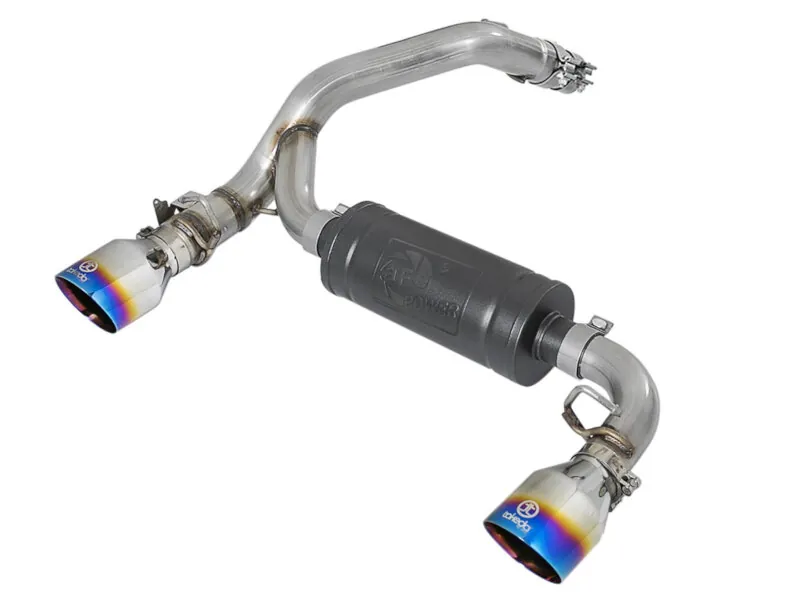 2016-2018 Focus RS aFe Takeda 3 inch Axle-Back Exhaust Kit (Blue Flame Tips) | 49-33104-L