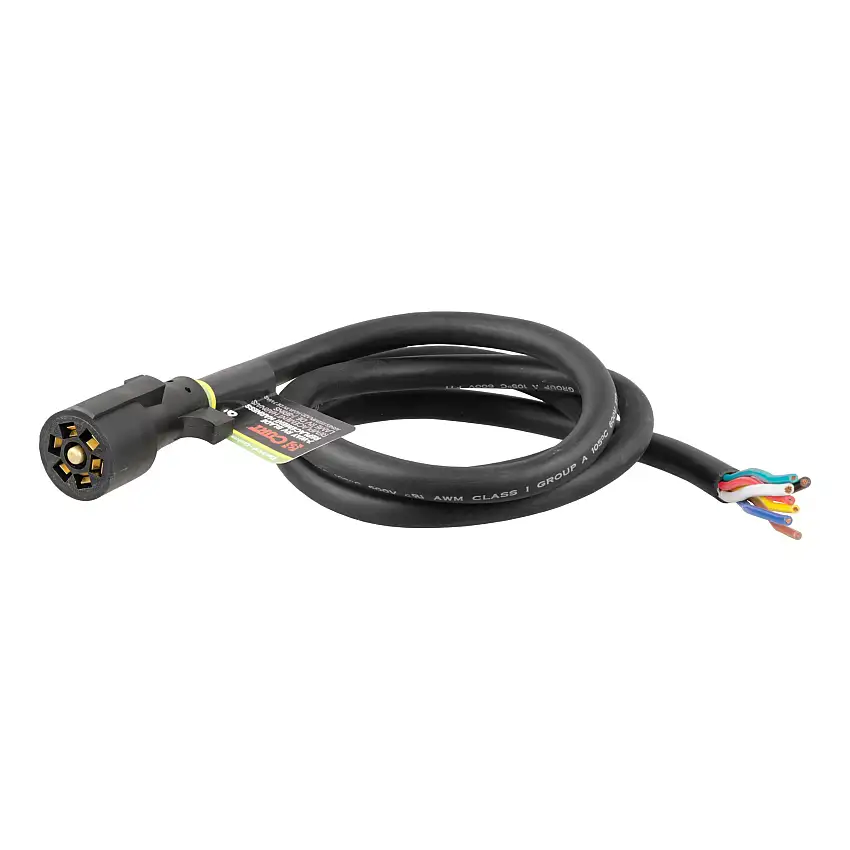 CURT Replacement 7-Way RV Blade with 6' Wires (Trailer Side) Trailer Connector Kit
