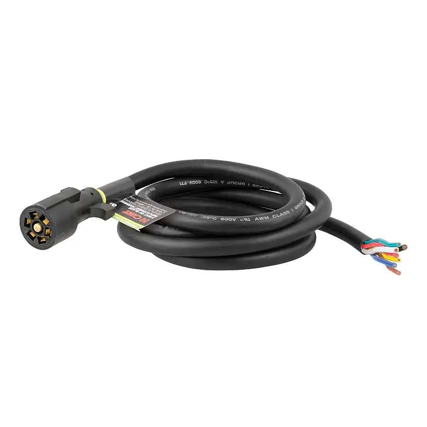 CURT Replacement 7-Way RV Blade with 8' Wires (Trailer Side) Trailer Connector Kit