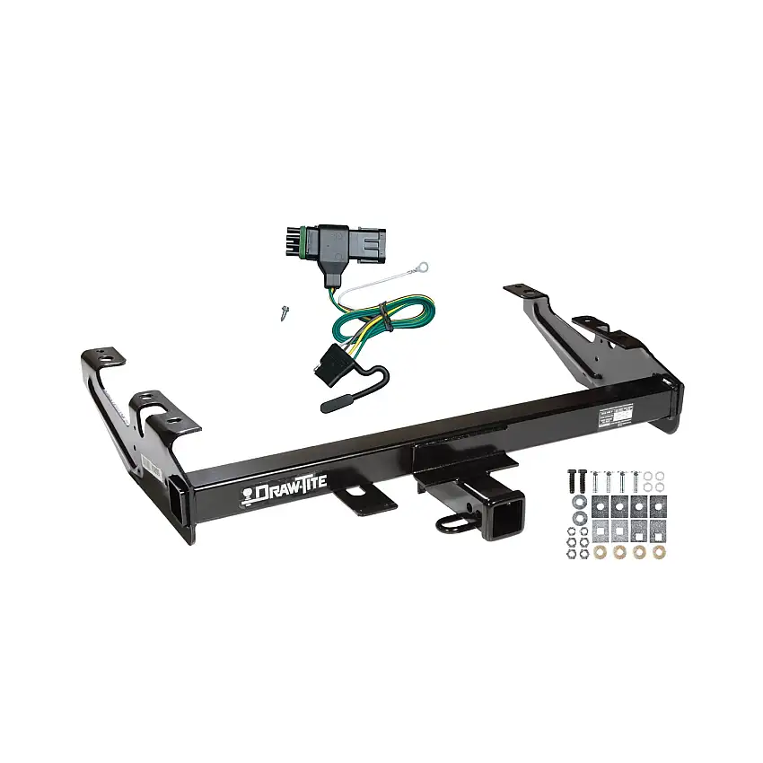 1988-1999 Chevrolet C1500 Draw-tite Class 3 Trailer Hitch, 2 Inch Square Receiver Bundle w/ Plug-n-Play T-One Wiring Harness DTB75099-118315