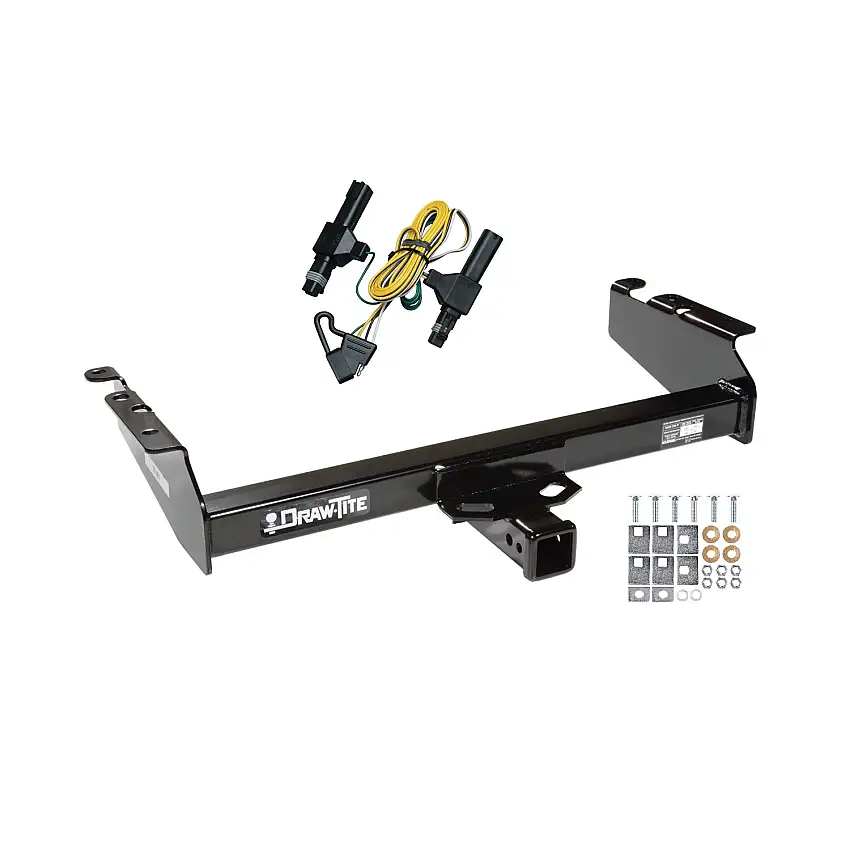 1994-1994 Dodge Ram 1500 Draw-tite Class 3 Trailer Hitch, 2 Inch Square Receiver Bundle w/ Plug-n-Play T-One Wiring Harness
