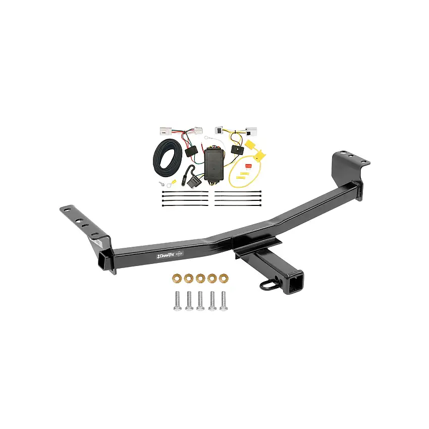 2008-2013 Nissan Rogue Except Krom Draw-tite Class 3 Trailer Hitch, 2 Inch Square Receiver Bundle w/ Plug-n-Play T-One Wiring Harness