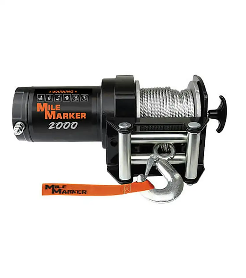 Mile Marker 76-50200 2000 lb Utility Winch with Steel Cable and Wireless Remote
