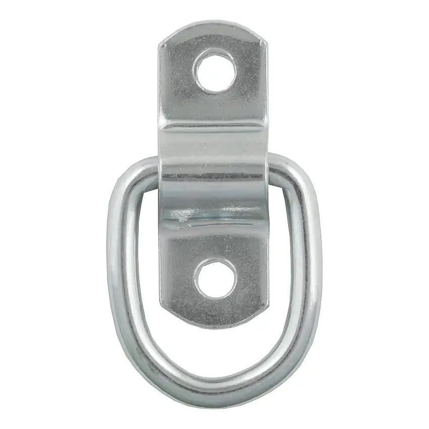 CURT 1" x 1-1/4" Surface-Mounted Tie-Down D-Ring (1,200 lbs, Clear Zinc) Tow Ring