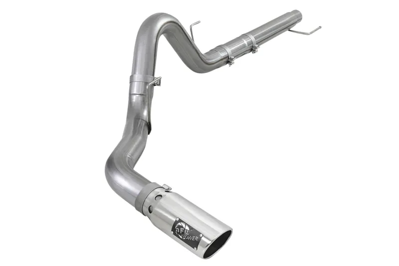 2018-2019 Ford F150 3.0L Powerstroke aFe Large Bore-HD 4 inch DPF-Back Exhaust Kit (Polished Tip) | 49-43106-P