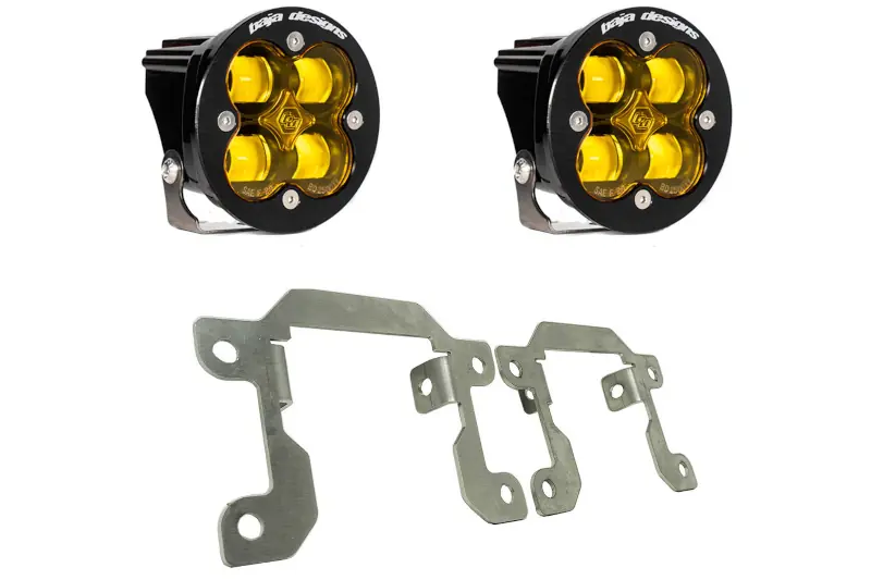2019-2024 Ford Ranger & 2021-2025 Bronco Baja Designs Squadron SAE Fog Pocket Light Kit - Amber | 447716
