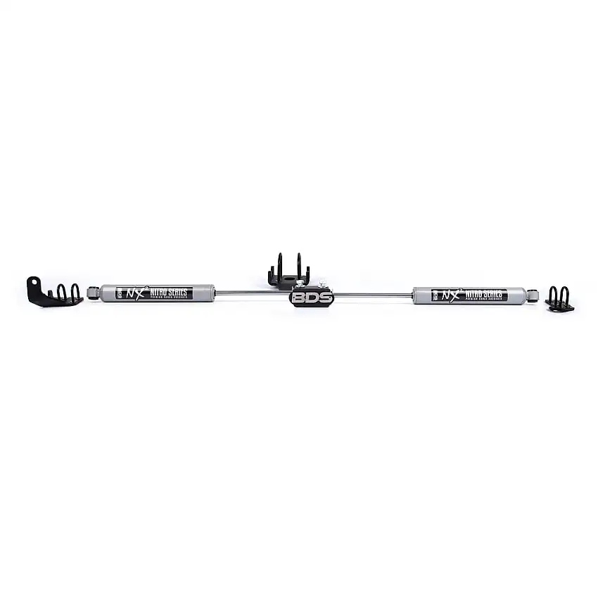 BDS Suspension Dual Steering Stabilizer Kit NX2 Shocks Y-style Steering 94-08 Ram 2500/3500
