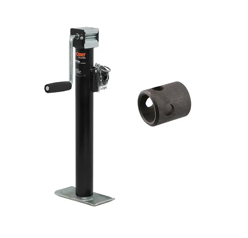 CURT 28323 Weld-On Pipe-Mount Swivel Trailer Jack, 2,000 lbs. 15 Inches Vertical Travel