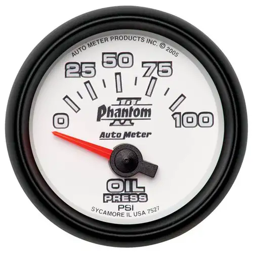 AutoMeter GAUGE, OIL PRESSURE, 2 1/16", 100PSI, ELECTRIC, PHANTOM II 7527