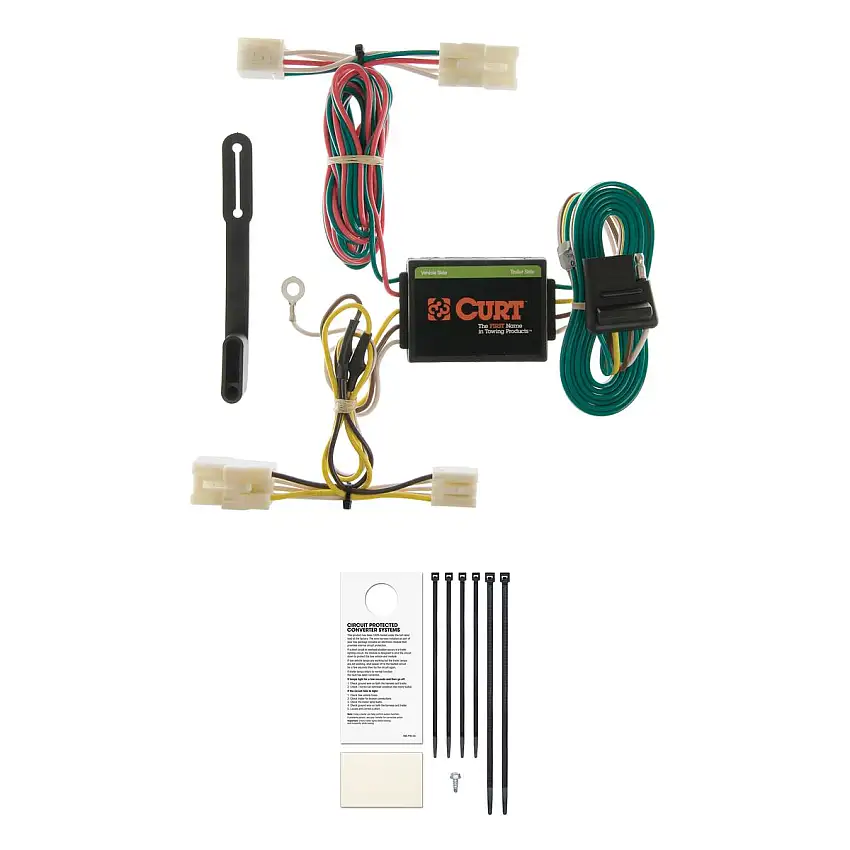 CURT Custom Wiring, 4-Flat, Select Hyundai Santa Fe SUV, Elantra Touring, Kia Rio5 Trailer Connector Kit