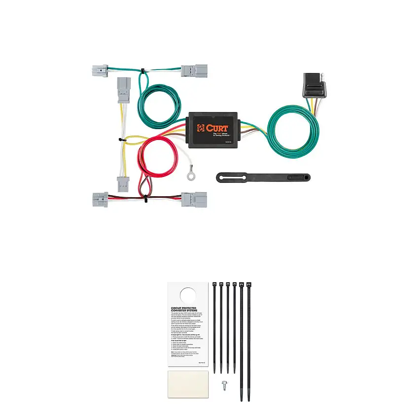 CURT Custom Wiring, 4-Way Flat, Select Civic, Fit, Accord, Mazda 3, CX-5, Galant Trailer Connector Kit