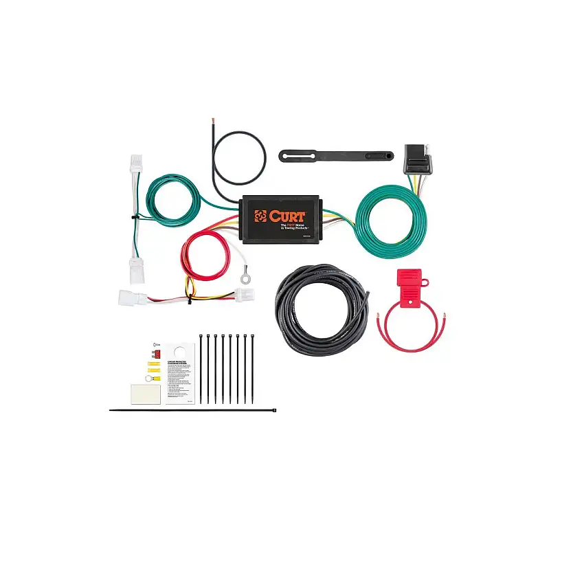 CURT Custom Wiring Harness, 4-Way Flat Output, Select Kia Niro Trailer Connector Kit