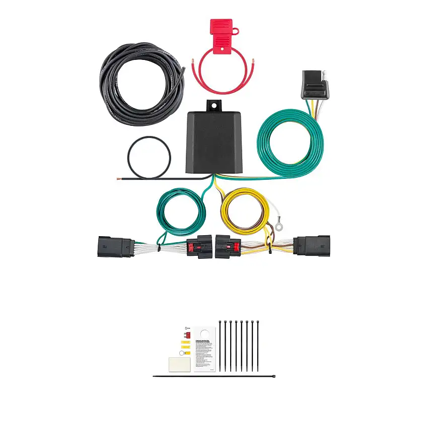 CURT Custom Wiring Harness, 4-Way Flat Output, Select Jeep Wrangler JL, Gladiator Trailer Connector Kit