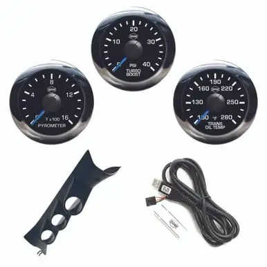 Isspro EV2 Pillar Kit With Pyrometer, Boost, and Transmission Temp Gauge 11-24 Ford 6.7L Powerstroke