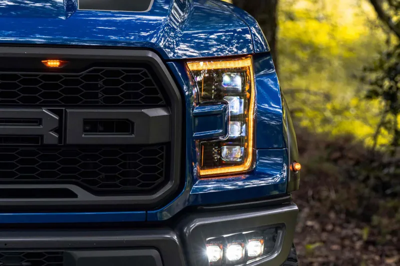 2015-2017 Ford F150 & Ford Raptor Morimoto XB Gen 2 LED Headlights (Amber Outline) | LF502-A.2-ASM