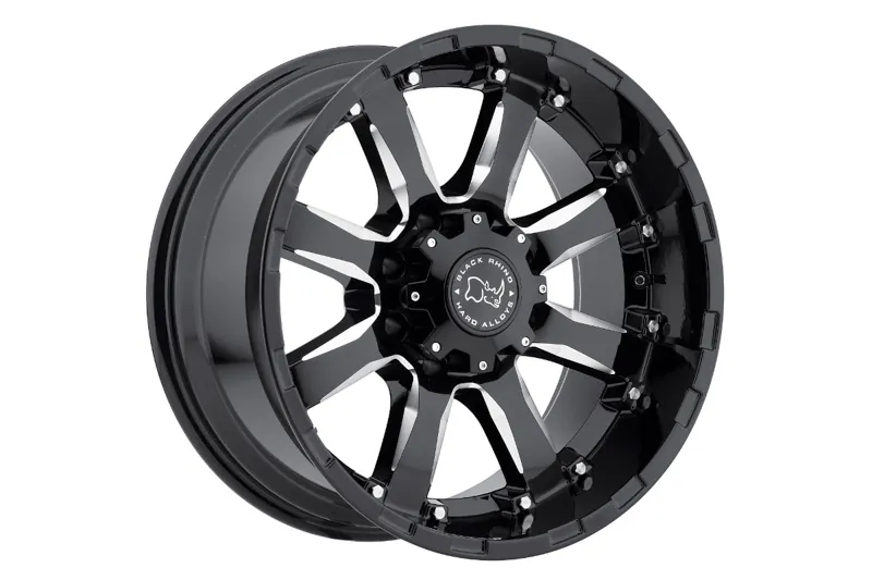 1999-2025 Ford F250 & F350 Black Rhino Sierra 17x9 inch Wheel Gloss Black (12mm Offset) | 1790SRA128170B25