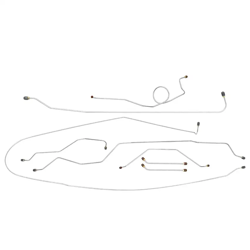 1963 Chevrolet GMC Truck 2WD 1/2-Ton Std. Cab Shortbed Power Drum Brake Line Kit 8pc, OE Steel