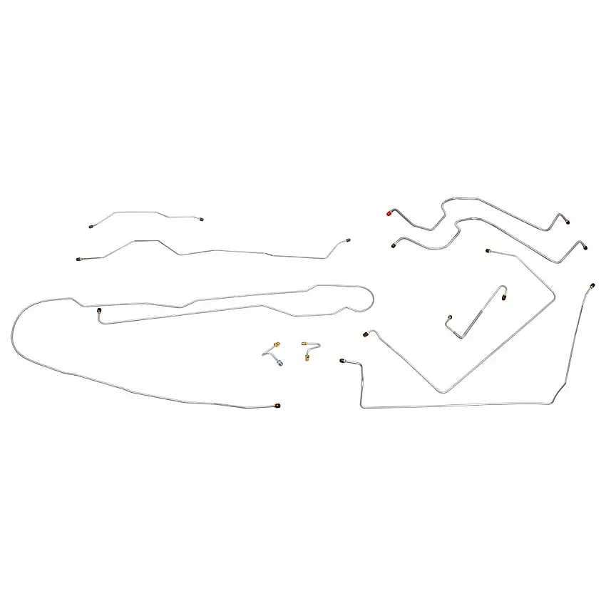 1970 Chevrolet GMC Truck 4wd Complete Manual Drum Brake Line Kit 9pc, 1/2 ton, Long Bed, 10pc OE Steel